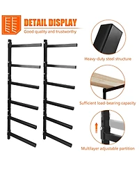 Xdovet Foldable Lumber Rack Wall Mount 6-Tier Steel Organizer