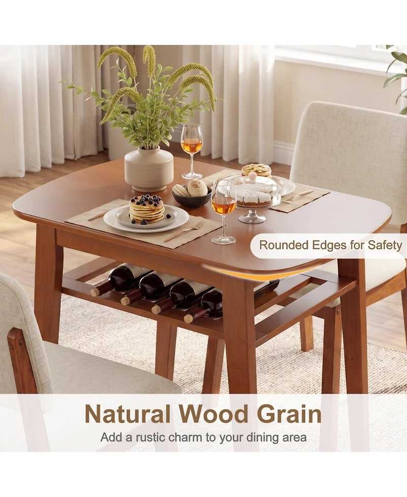 Slickblue 3 Piece Kitchen Dining Table Set with Upholstered Chairs for 2 Person