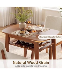 Slickblue 3 Piece Kitchen Dining Table Set with Upholstered Chairs for 2 Person