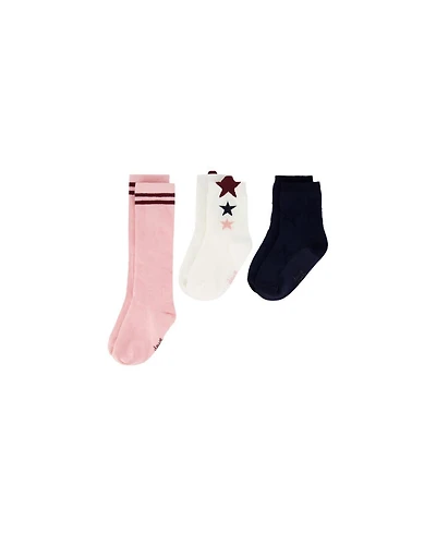Deux par Deux Little and Big Girl (size 5-6 to 10-12) Socks Pale Dusty