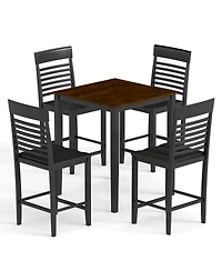 Slickblue 5-Piece Counter Height Kitchen Table Set with Footrest and Wood Frame
