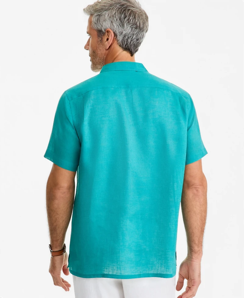 Club Room Men's Short-Sleeve Camp Collar Linen Shirt, Macy's Exclusive