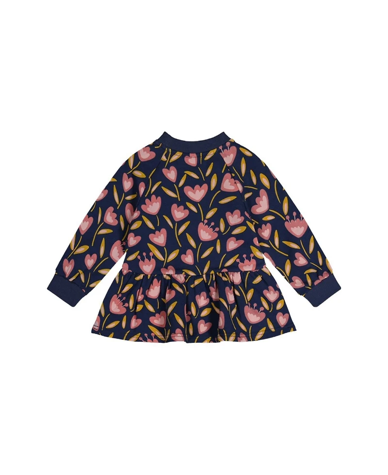 Deux par Baby Girl French Terry Top Blue Tulip Print