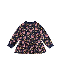 Deux par Baby Girl French Terry Top Blue Tulip Print