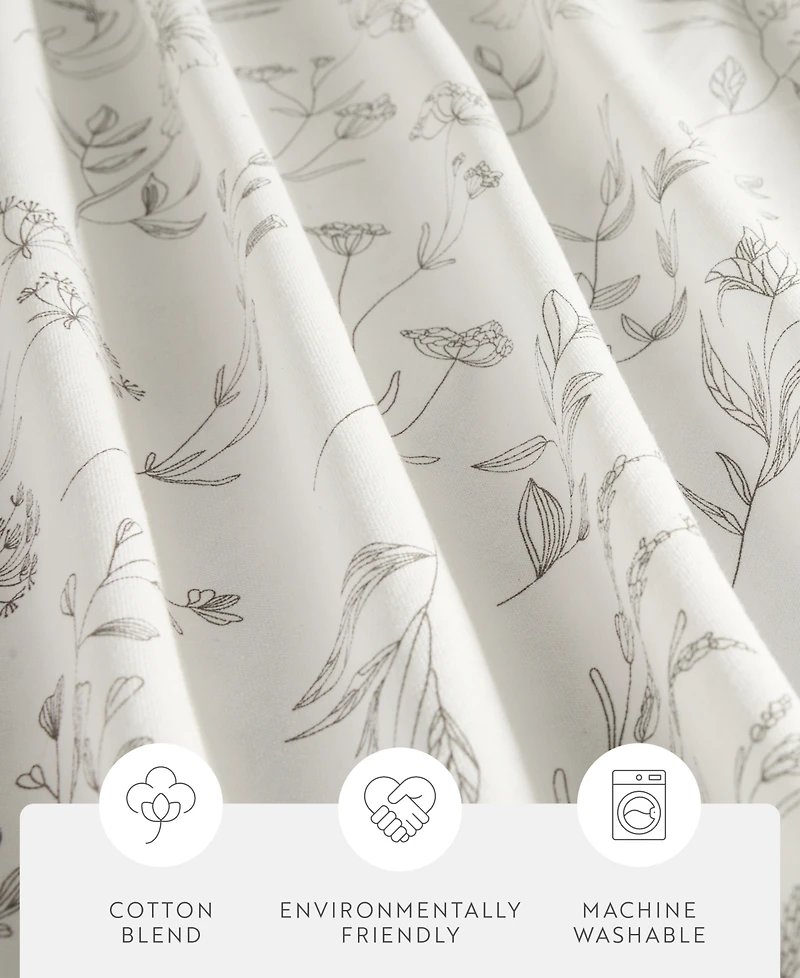 ienjoy Home Cotton Blend Printed Shower Curtains, 72" x