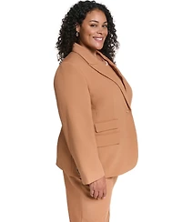 Karl Lagerfeld Paris Plus Size One-Button Woven Blazer