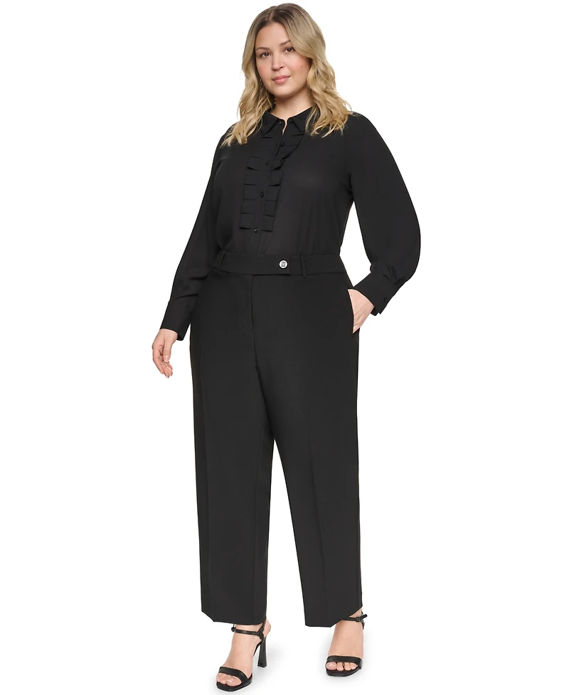 Karl Lagerfeld Paris Plus Mid-Rise Ankle Pants