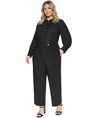 Karl Lagerfeld Paris Plus Mid-Rise Ankle Pants