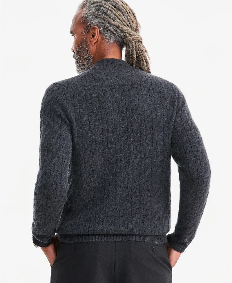Club Room Men's Premium Cashmere Cable-Knit Turtleneck Sweater, Macy's Exclusive