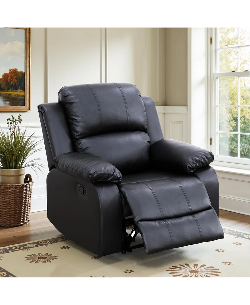 Tribesigns 182" Recliner Sofa Set, 6-Seater Leather Sectional Sofa with Storage Console, Cup Holders, Pillow Top Arms