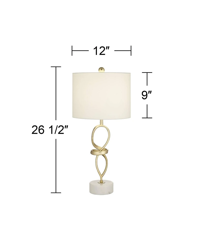 360 Lighting Liza 26 1/2" Tall Luxe Modern Table Lamps Set of 2 Living Room Bedroom Bedside Nightstand Shade House