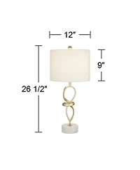 360 Lighting Liza 26 1/2" Tall Luxe Modern Table Lamps Set of 2 Living Room Bedroom Bedside Nightstand Shade House