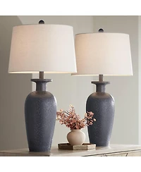 360 Lighting Glenwood 28" Tall Farmhouse Rustic Country Cottage 3-Way Table Lamps Set of 2 Living Room Bedroom Bedside Shade