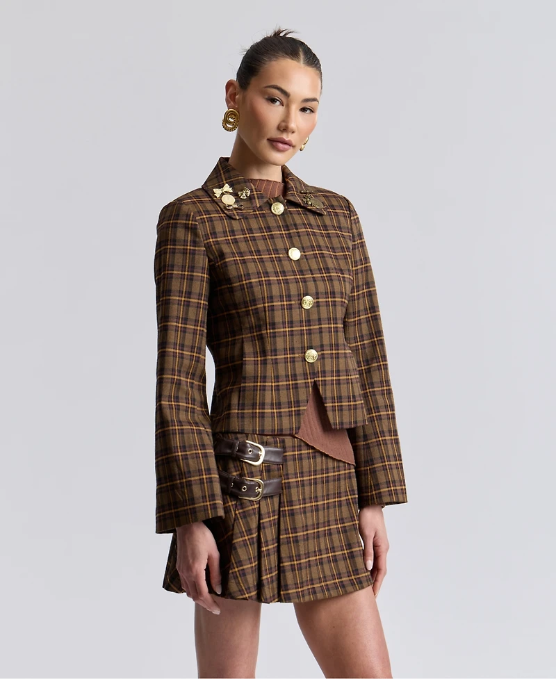 Avec Les Filles Women's Slim Spread Collar Jacket