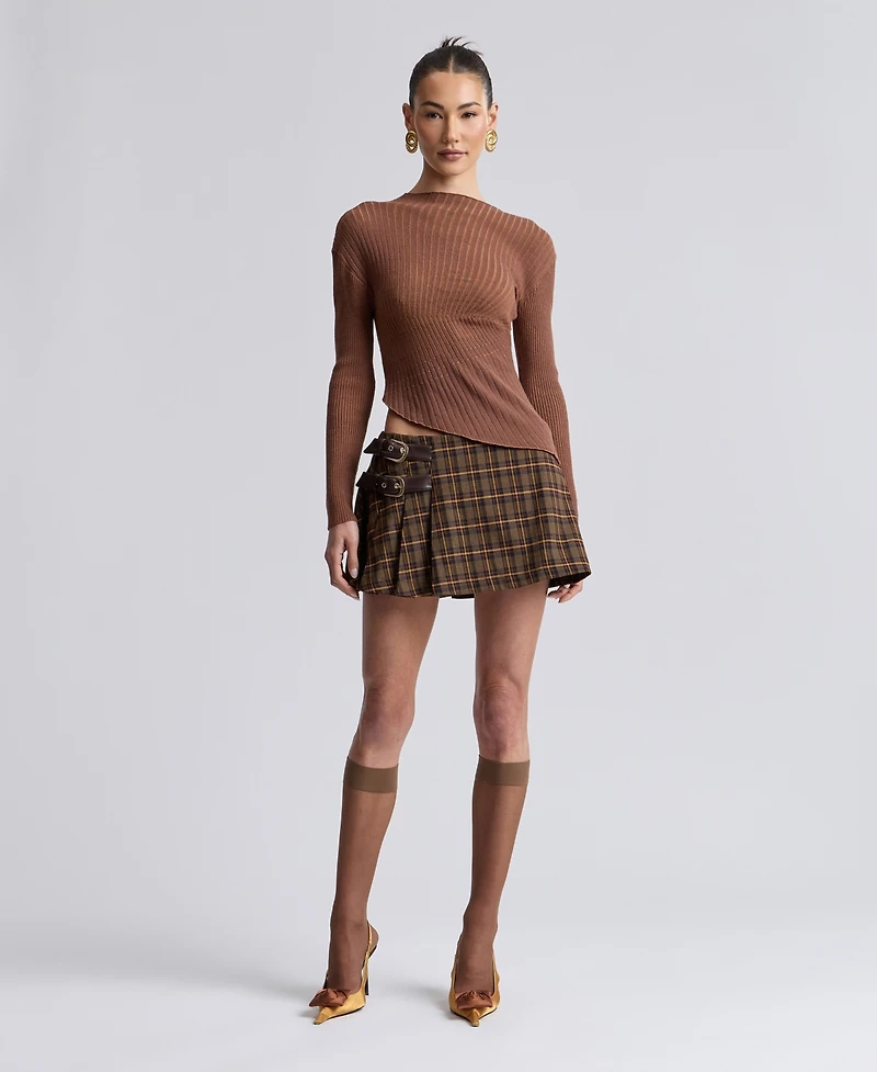 Avec Les Filles Women's Belted Mini Skort