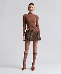 Avec Les Filles Women's Belted Mini Skort
