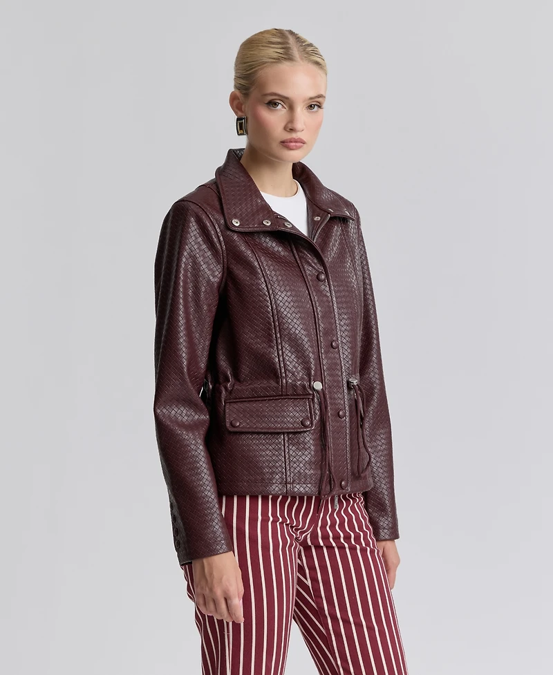 Avec Les Filles Women's Textured Mock Neck Jacket