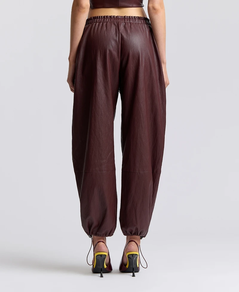 Avec Les Filles Women's Elastic-Waist High-Rise Balloon Pants