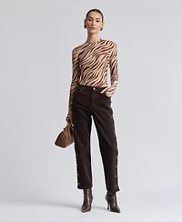Avec Les Filles Women's High-Rise Yoke Detail Pants
