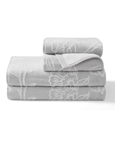 Jessica Simpson Floral Fan Cotton 4-Piece Bath Towels Set
