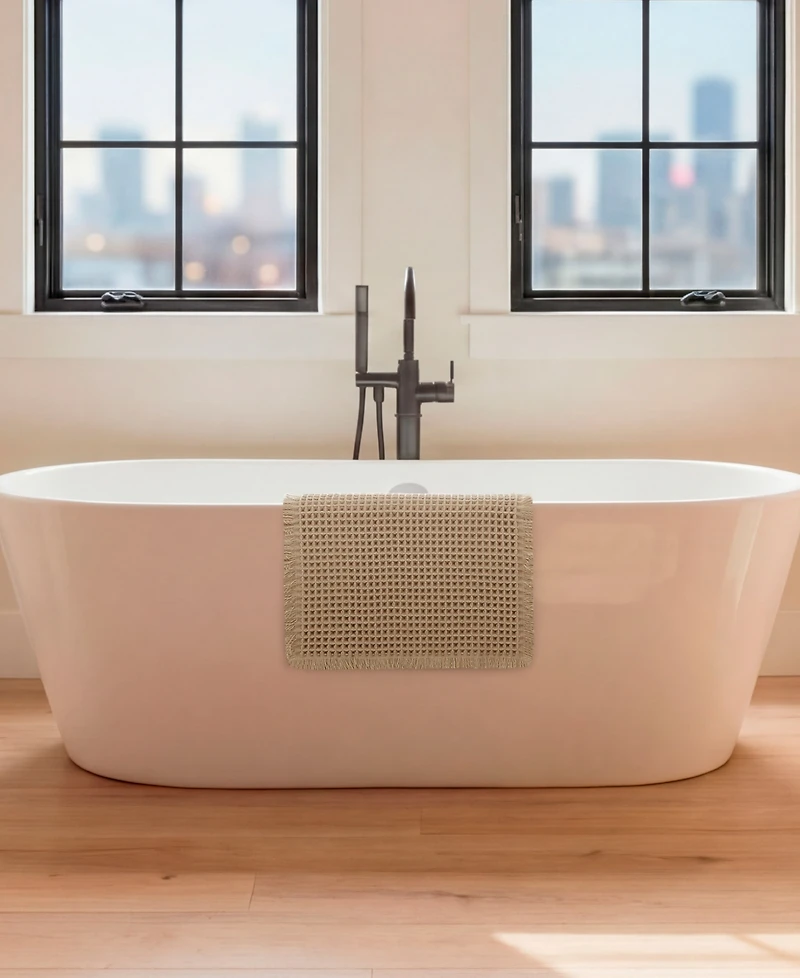 Lucky Brand Taylor Solid Waffle Weave Bath Rugs, 17" x 24"