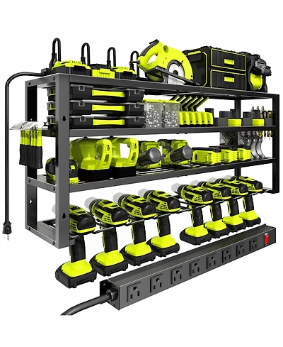 Xdovet Power Tool Organizer Wall Mount Charging Station Drill Holder Garage Rack