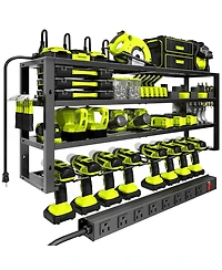 Xdovet Power Tool Organizer Wall Mount Charging Station Drill Holder Garage Rack