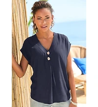 Lascana Women's Button Detail Blouse Shirt