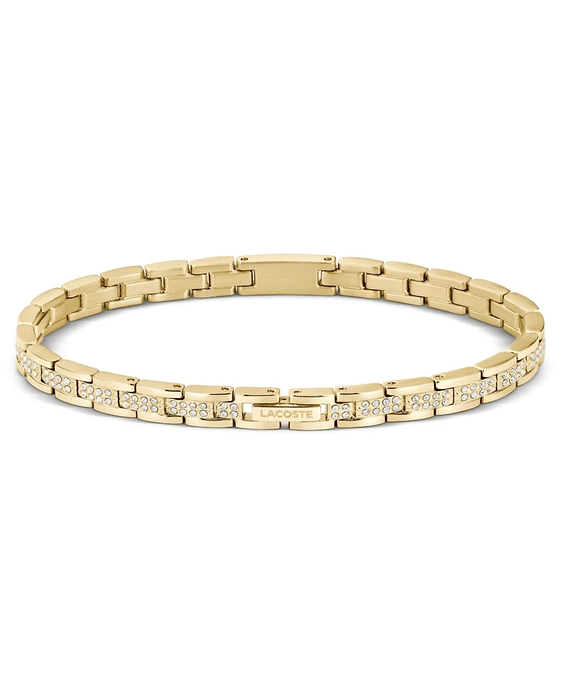Lacoste Women's Metropole Gold-Tone Stainless Steel Crystals Bracelet