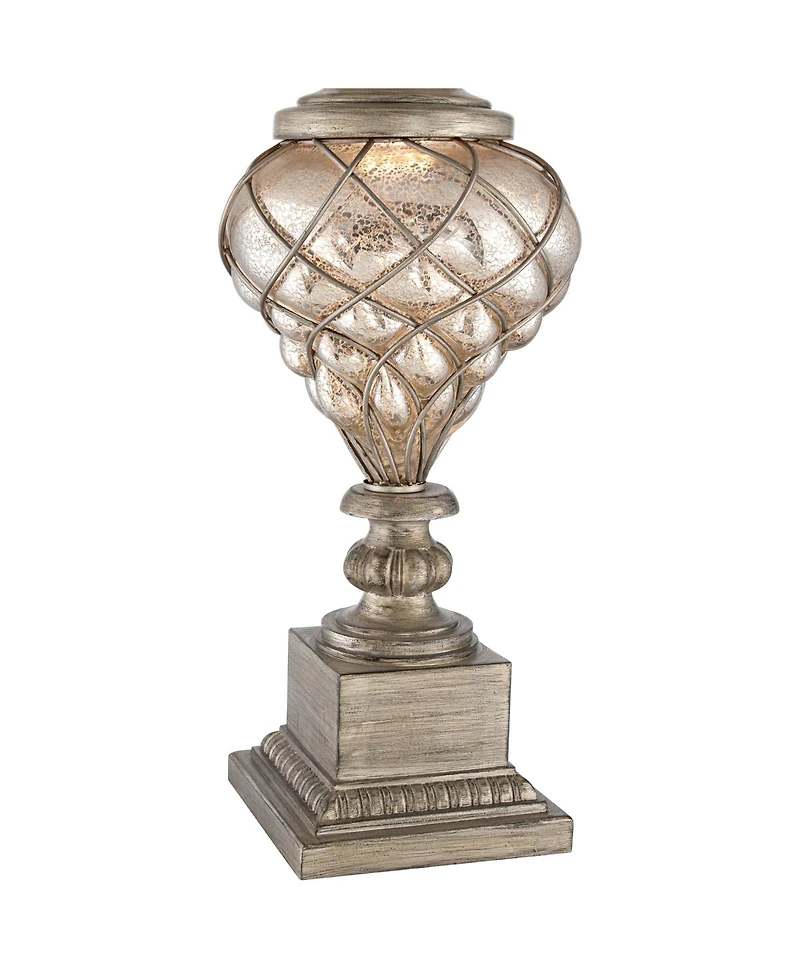 Barnes and Ivy Luke 33 3/4" Tall Large Traditional End Table Lamps Set of 2 Led Night Light Finish Mercury Glass