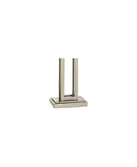 Possini Euro Design Gossard 30" Tall Rectangle Modern End Table Lamps Set of 2 Pull Chain Brushed Nickel Finish Metal