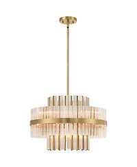 Possini Euro Design Jenna Soft Chandelier 20" Wide Modern 2-Tier Clear Crystals 8-Light Fixture for Dining Room House Foyer