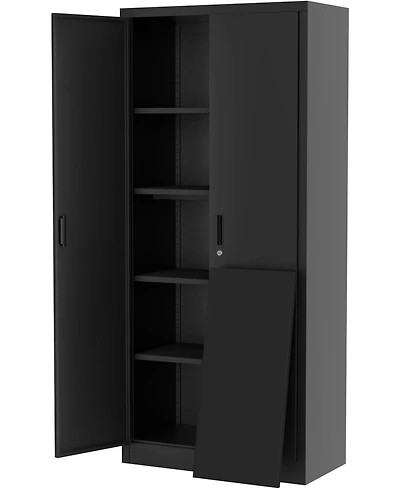 homfan Heavy Duty Steel Storage Cabinet – 71" Tall, Lockable Doors, 4 Adjustable Shelves + Feet – Secure Storage for Garage, Office, Pantry