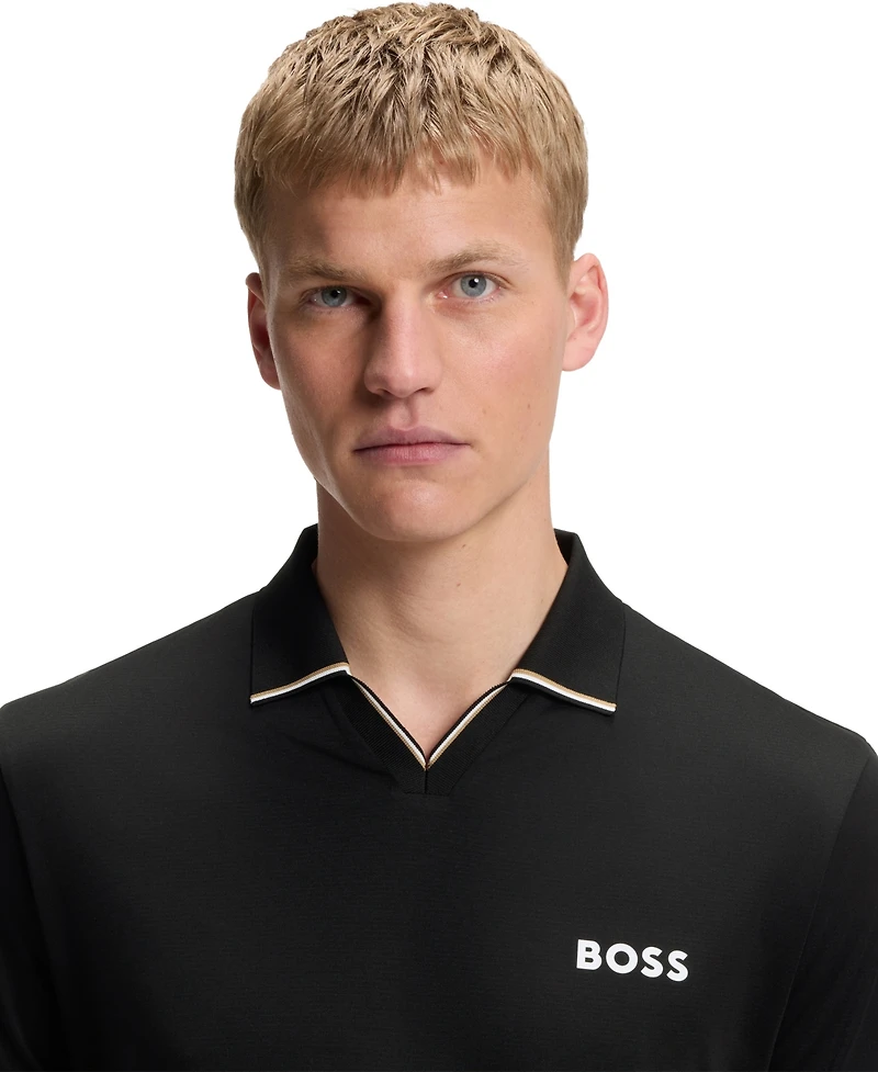 Boss by Hugo Men's Signature-Stripe Active Slim-Fit Polo Shirt
