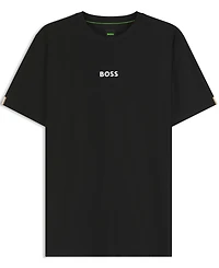 Boss by Hugo Men's Active Jacquard-Stripe Logo Slim-Fit T-Shirt