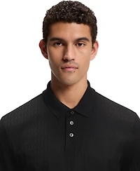 Boss by Hugo Men's Geometric Jacquard Cotton Polo Shirt