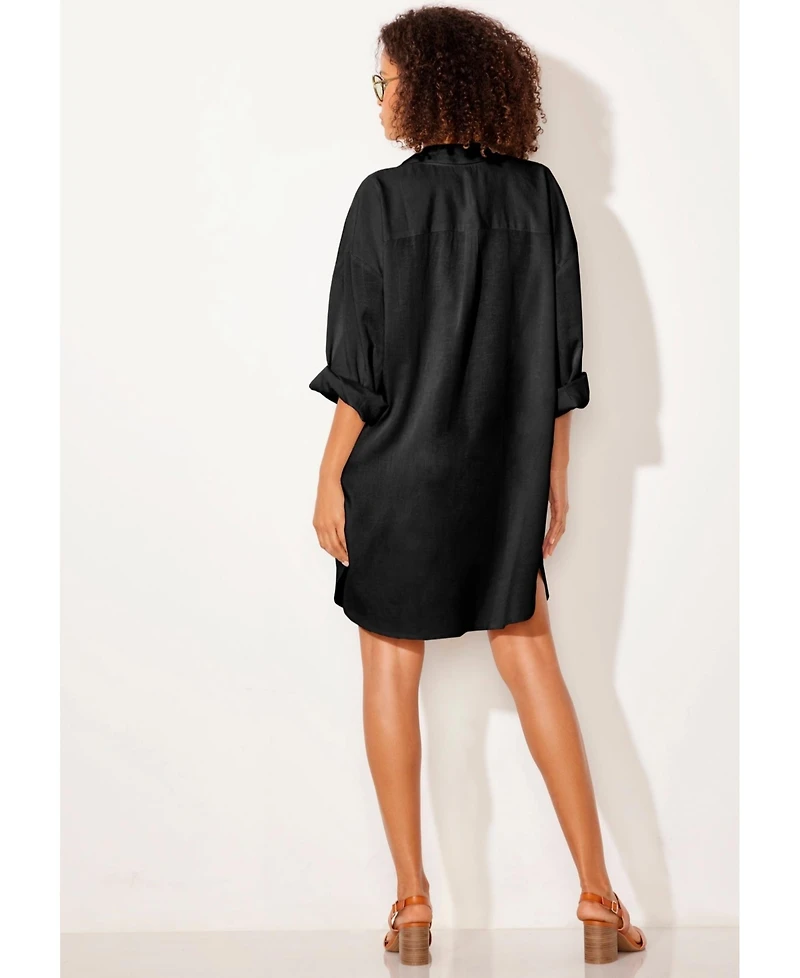 Swimsuits for All Women's Essential Go-Anywhere Oversized Beach Shirt Cover Up