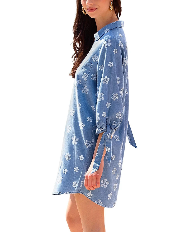 Cupshe Women's Vacation Icon Floral Mini Beach Dress