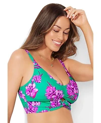 Swimsuits for All Women's Cut Out Longline Bikini Top