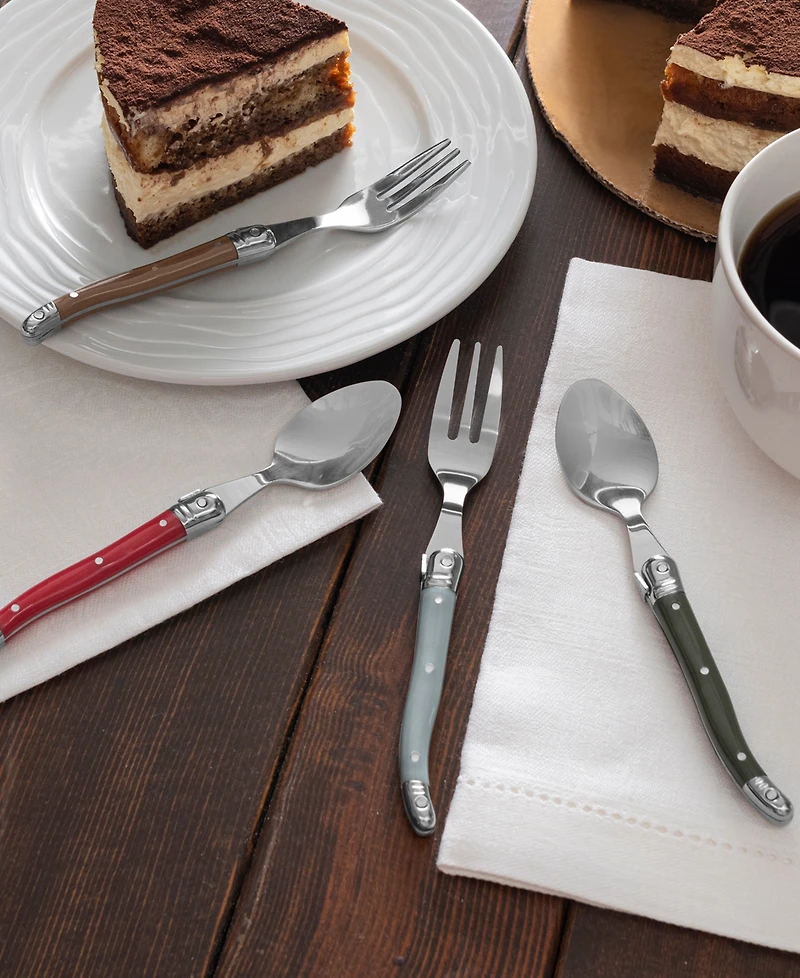 French Home Holly Berry Laguiole 8-Piece Dessert Spoons and Fork Set