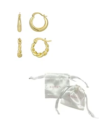 Adornia Gold Set of 2 Purse Hoop Earrings