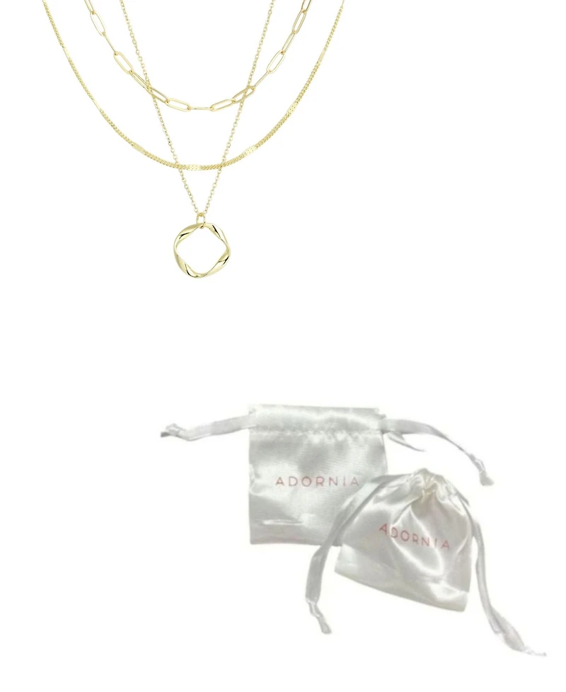Adornia 14k Gold-Plated Set of 3 Necklace