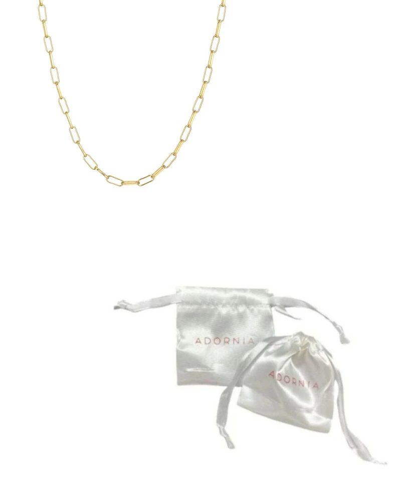 Adornia Tarnish Resistant Gold Paperclip Chain Necklace