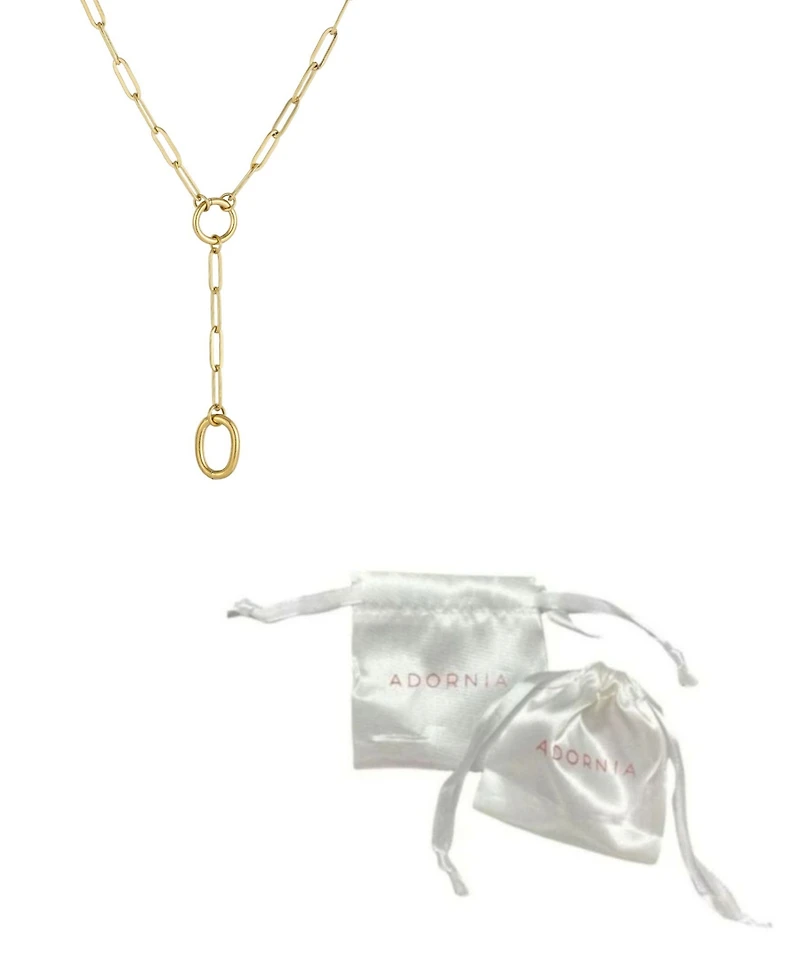 Adornia Tarnish Resistant Gold Paperclip Chain Y- Necklace