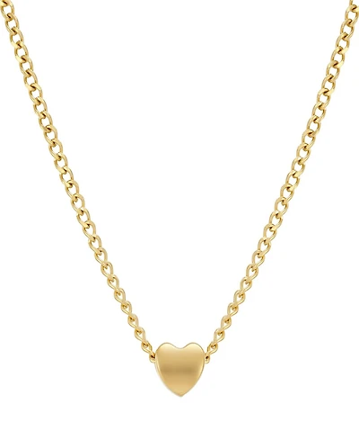 Adornia Tarnish Resistant Gold Sliding Heart Curb Chain Necklace