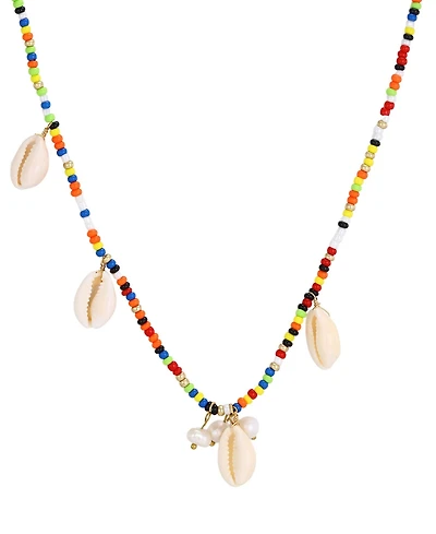 Adornia Natural Freshwater Pearl Color Bead Shell Necklace