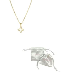 Adornia Gold Cubic Zirconia Pointed Clover Outline Necklace