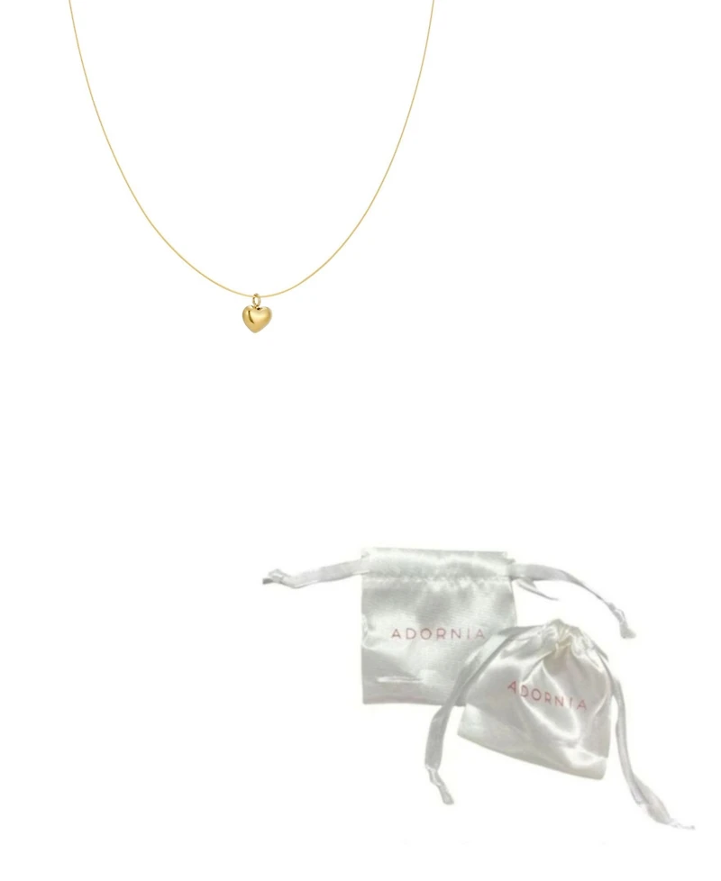 Adornia Tarnish Resistant Gold Heart Pendant Collar Necklace