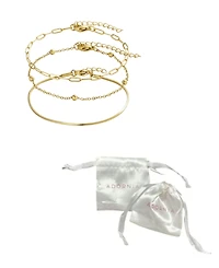 Adornia Tarnish Resistant Set of 3 Chain Bracelets