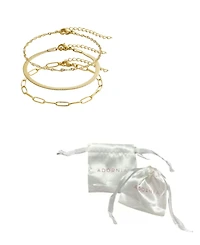 Adornia Tarnish Resistant Silver Set of 3 Chain Bracelets